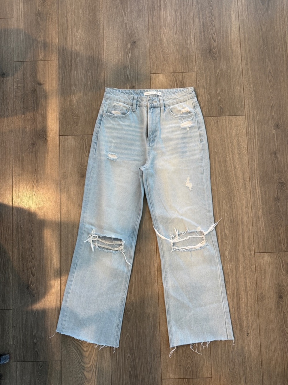 Altar'd State Light Blue Distressed Wide Leg Jeans